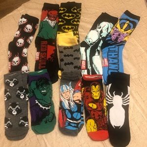 Lot of Marvel/DC Comics socks